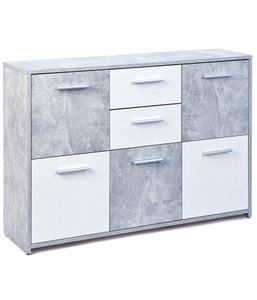 CREDENZA FLAVIUS IN KIT LAMINATO BIANCO/BETON CM. 119X41X15