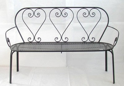 DIVANO PANCHINA PANCA FRIENDLY 3 POSTI FERRO BATTUTO CM.140 ARREDO GIARDINO