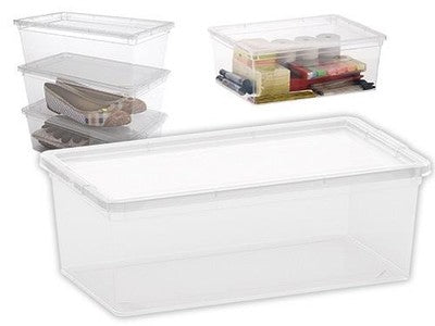 CONTENITORI CONTENITORE BAULE C-BOX TRASPARENTI CM. 37x26xH14 PEZZI 6