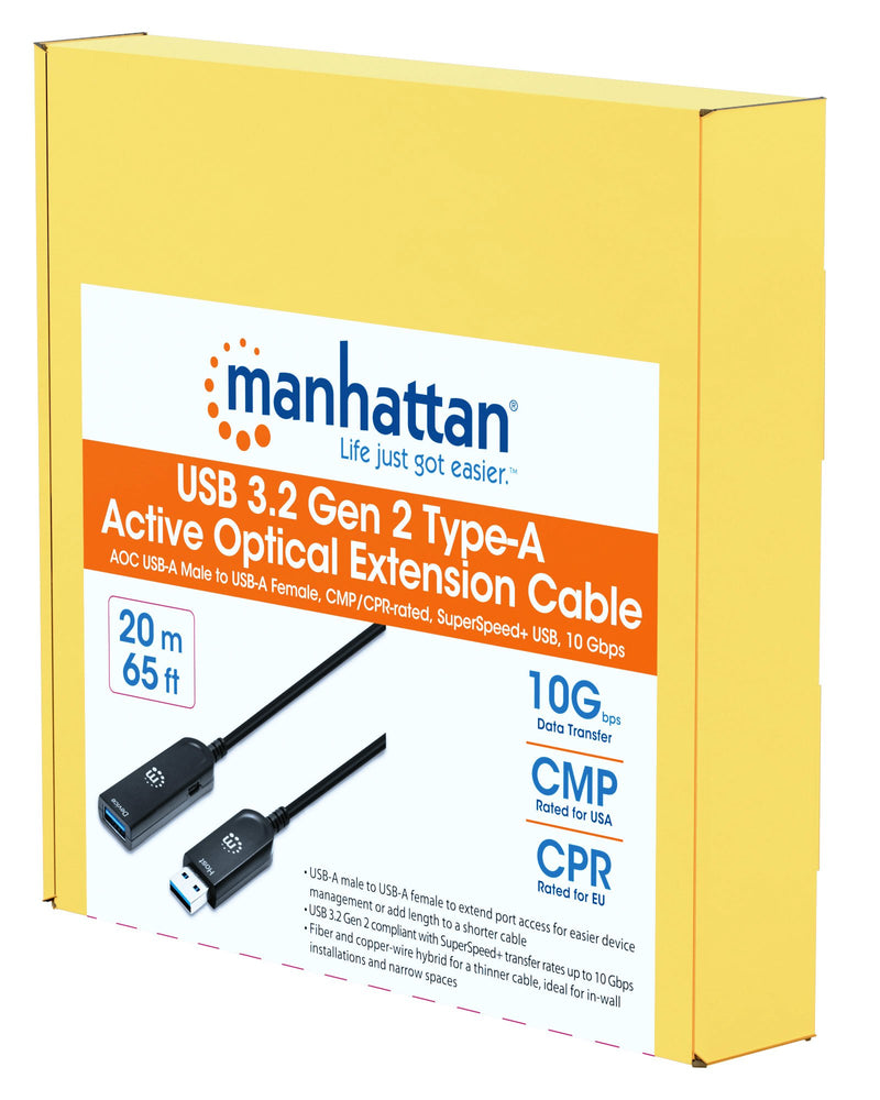Cavo Ottico Attivo USB 3.2 Gen 2 SuperSpeed+ Active Optical Cable USB A M/F 20m