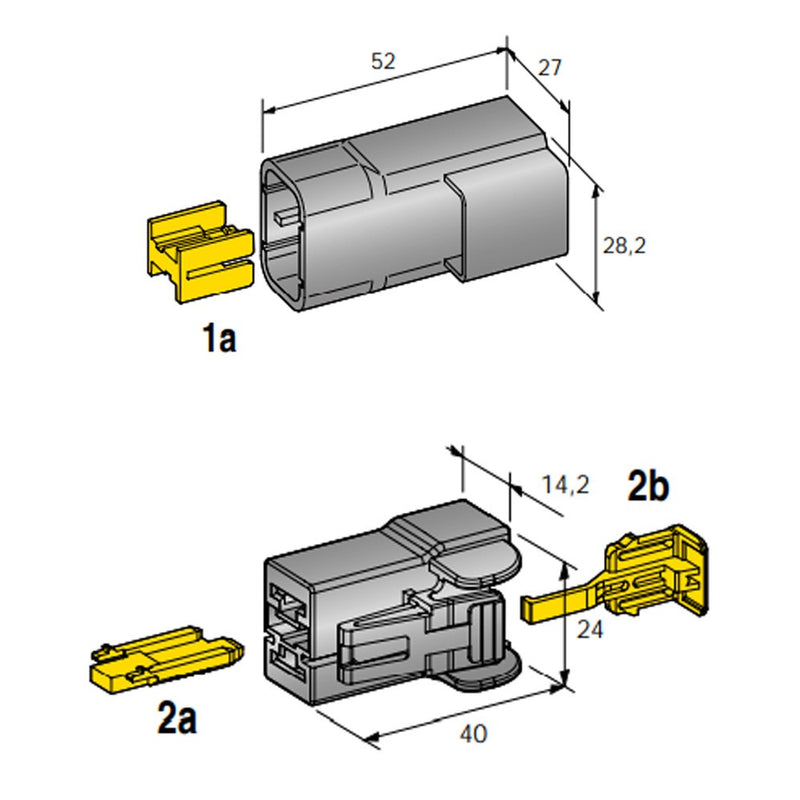 Connettore power PM nero 2 vie Mta