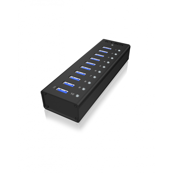ICY BOX IB-AC6110 USB 3.2 Gen 1 [3.1 Gen 1] Type-B 5000 Mbit/s Nero (RaidSonic ICY BOX IB-AC6110 - hub - 10)