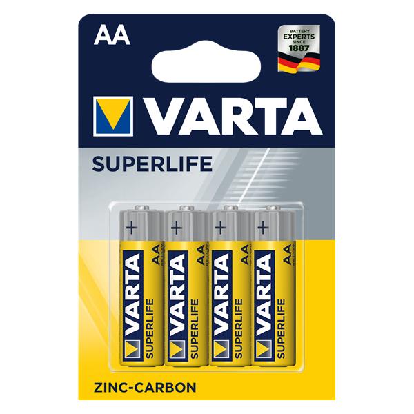 Confezione 4 batterie STILO Varta Superlife - zinco / carbone - Tipo Stilo "AA" Zinco Carbone - 1.5V