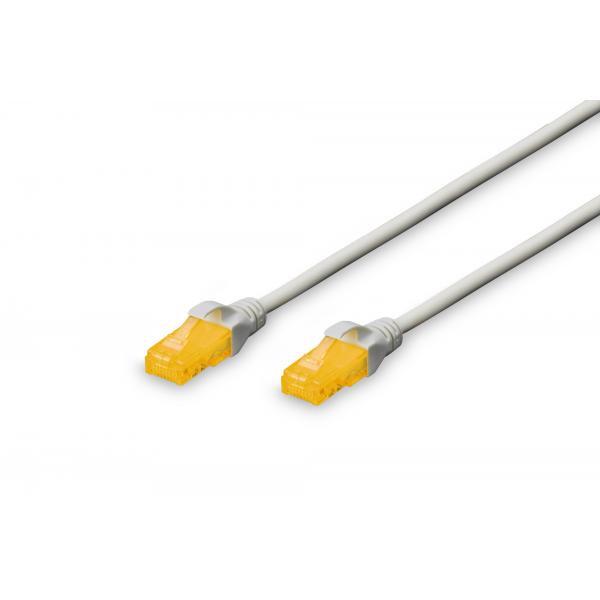 Cavo di rete UTP dritto non schermato CaT. 6A con Plug - Guaina LSZH - Lunghezza 1Mt. - Grigio