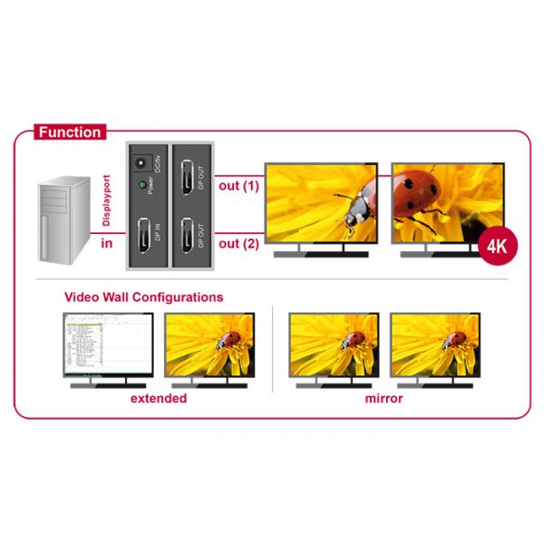 DeLOCK 87691 ripartitore video DisplayPort 2x DisplayPort (Delock - video-/audiosplitter - 2 port)