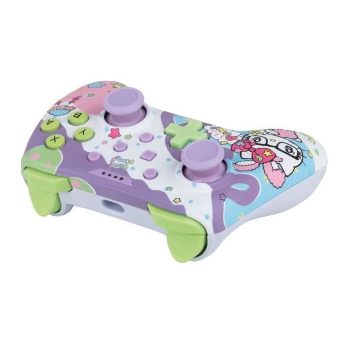 Controller cablato - KONIX - Hello Kitty - Nintendo Switch, Switch OLED e PC - Funzione vibrazione - Cavo da 3 m - Viola e rosa