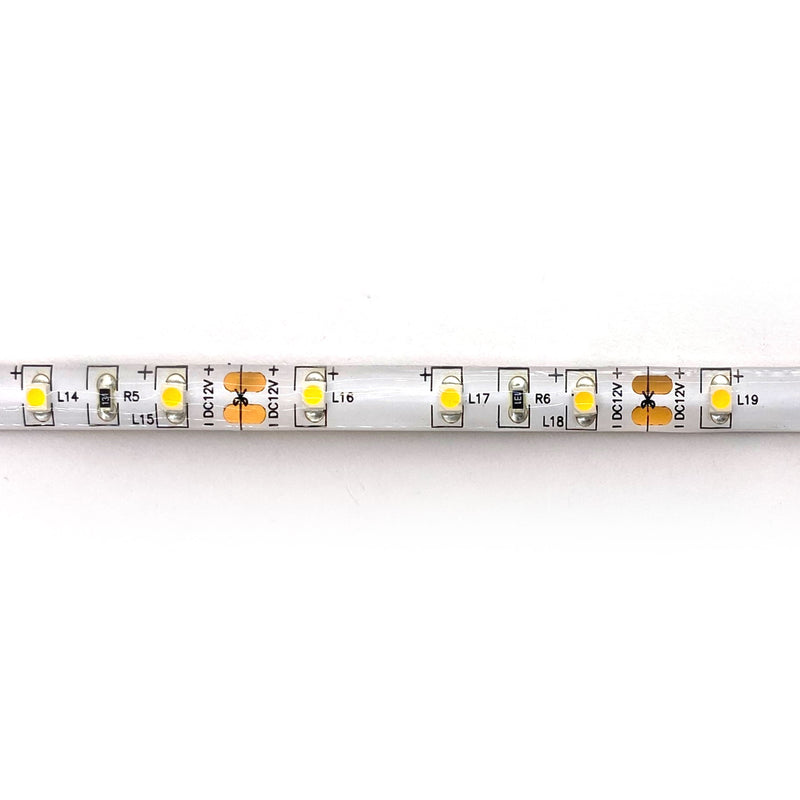 Striscia 300 led 3528 IP65 4.8W 3000K fondo bianco 12V Videl