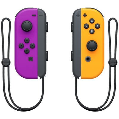 Coppia di Joy-Con sinistra neon viola e destra neon arancione destra