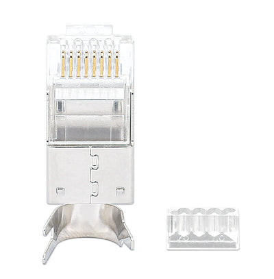 Confezione 50 Plug RJ45 STP per Cavo Rigido Flessibile Cat.6A STP
