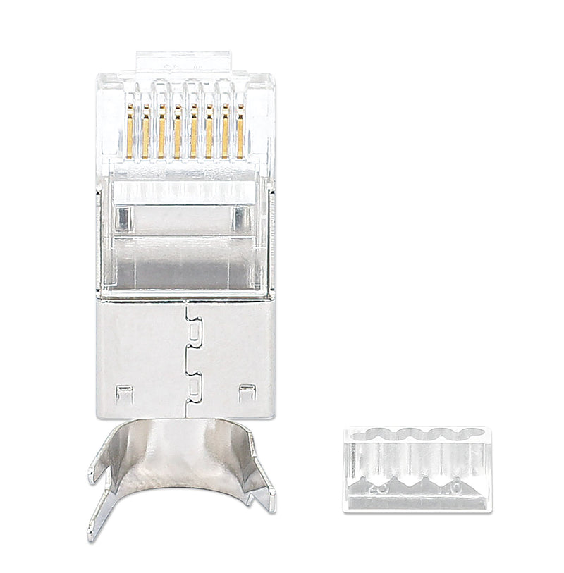 Confezione 50 Plug RJ45 STP per Cavo Rigido Flessibile Cat.6A STP