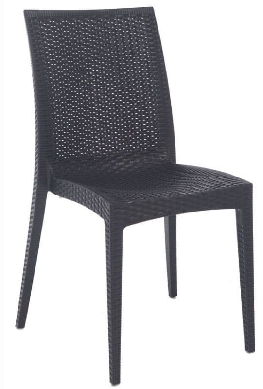 2 PZ SEDIA POLTRONA IN RESINA RATTAN BISTROT CM. 57x50xH89 ARREDO GIARDINO