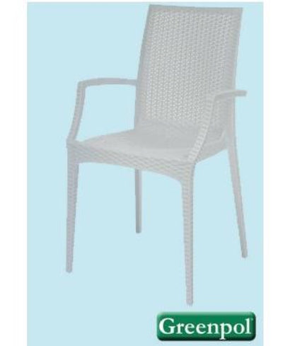 2 PZ POLTRONA SEDIA IN RESINA RATTAN BISTROT COLORE BIANCO O ANTRACITE