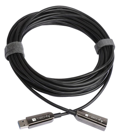Cavo Ottico Attivo USB 3.2 SuperSpeed Active Optical Cable USB A M/F 100m Nero