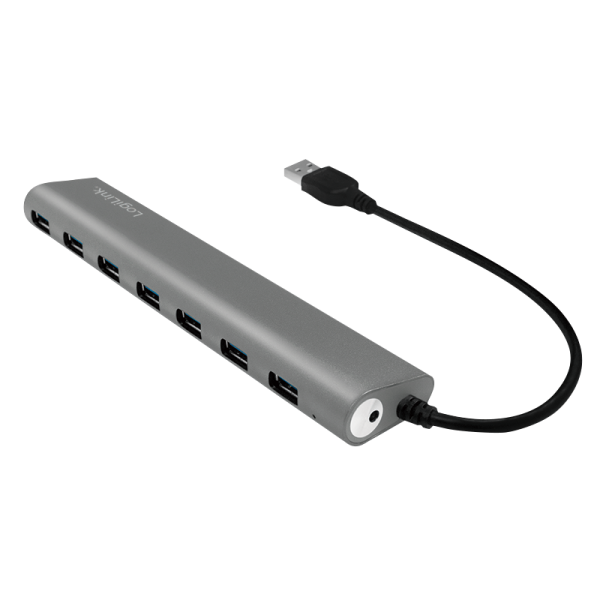 Hub USB 3.2 SuperSpeed 7 porte Alluminio Silver