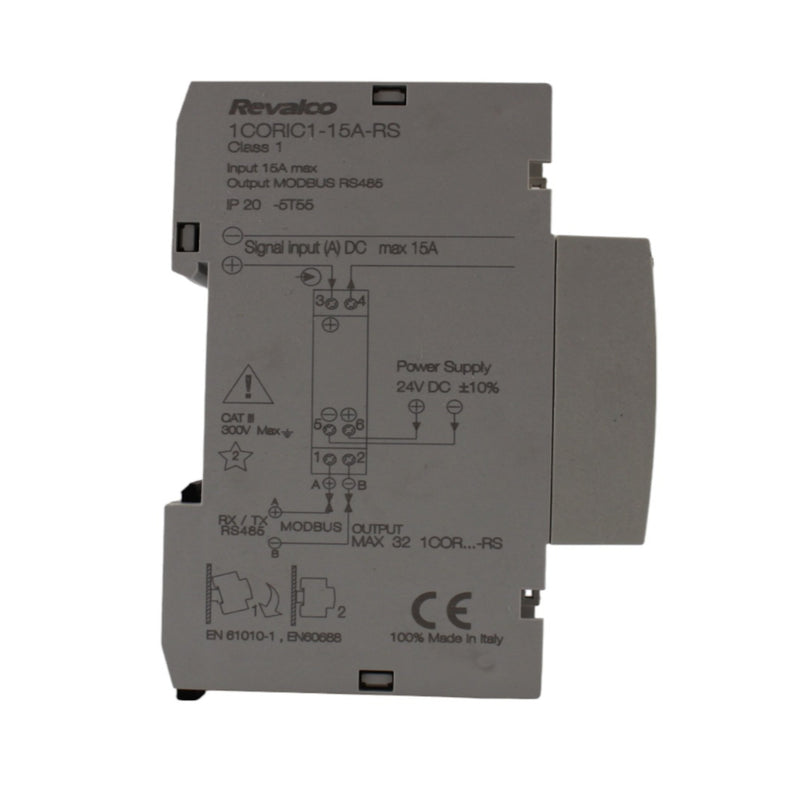 Convertitore input 15A DC output RS485 1 DIN Revalco