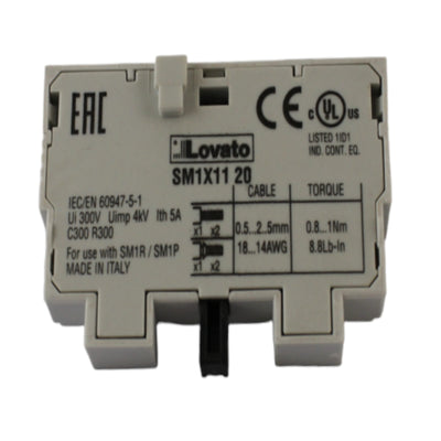 Contatto ausiliario 2NO frontali per salvamotore Lovato Electric