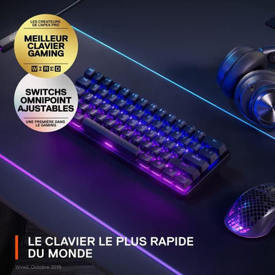 Tastiera da gioco - AZERTY - STEELSERIES - Apex Pro Mini Wireless FR - Senza tastierino numerico - Retroilluminata - Nera
