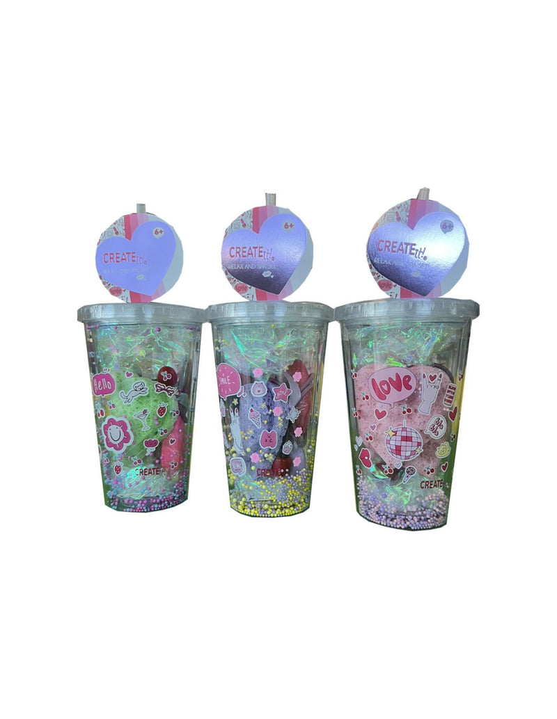 Create It Bicchiere Glitter e Bombe 3 assortimenti