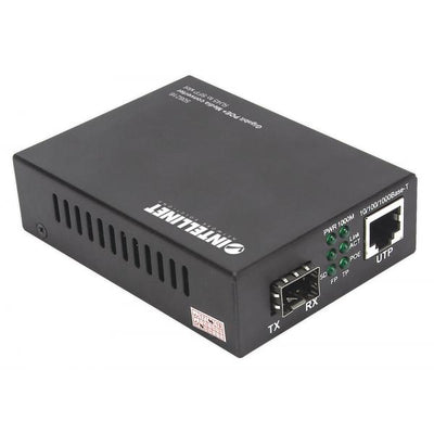 Convertitore multimediale Intellinet Gigabit PoE+, 1 porta RJ45 1000Base-T a 1 porta SFP, iniettore PoE+ - Convertitore multimediale - 1GbE - 10Base-T, 100Base-TX, 1000Base-T - RJ-45 / SFP (mini-GBIC