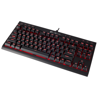 La tastiera CORSAIR K63 e' priva di tastierino numerico e presenta switch meccanici CHERRY MX Red per il massimo delle prestazioni. La retroilluminazione brillante a LED rossi per ciascun tasto conse