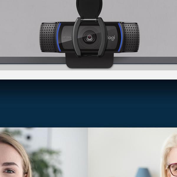 Logitech C920S HD Pro Webcam, Videochiamata Full HD 1080p/30fps, Audio Stereo ?Chiaro, ?Correzione Luce HD, Privacy Shutter, Per Skype, Zoom, FaceTime, Hangouts, ??PC/Mac/Laptop/Tablet/XBox?, Nero (L