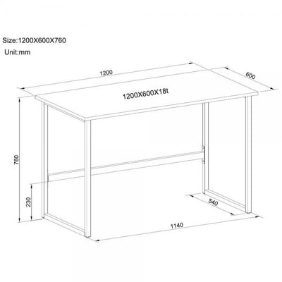 TECHLY ICA-TB 3545W - SCRIVANIA MINIMAL - COLORE BIANCO - 1200 x 600 mm