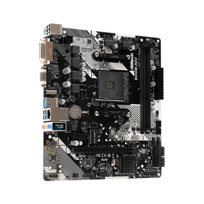 ASROCK MB AMD B450, B450M-HDV R4.0 2DDR4 PCI-E X16 M2 DVI/HDMI MATX
