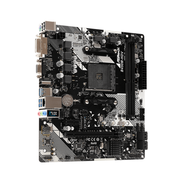 ASROCK MB AMD B450, B450M-HDV R4.0 2DDR4 PCI-E X16 M2 DVI/HDMI MATX