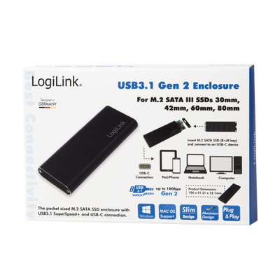 Box Esterno USB3.1 Gen 2 per SSD SATA M.2