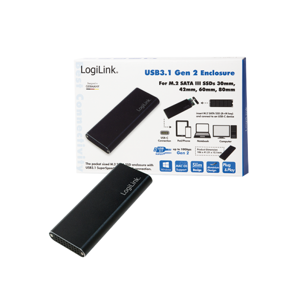 Box Esterno USB3.1 Gen 2 per SSD SATA M.2