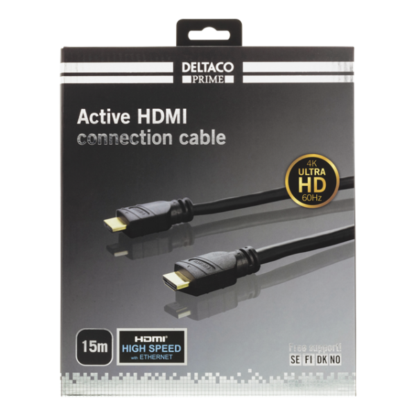 Deltaco HDMI-3150 cavo HDMI 15 m HDMI tipo A [Standard] Nero (DELTACO Prime HDMI-3150 - HDMI med Eth)