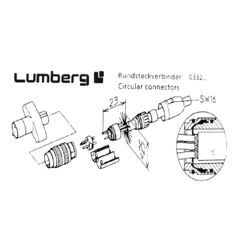 Connettore circolare spina 6 poli Lumberg