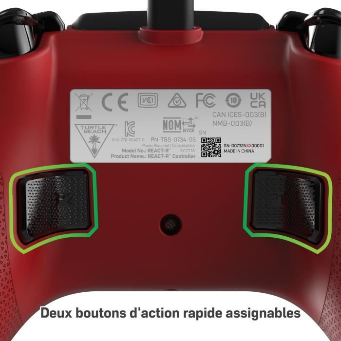 Controller di gioco cablato - TURTLE BEACH - REACT-R - Rosso - Xbox e Windows