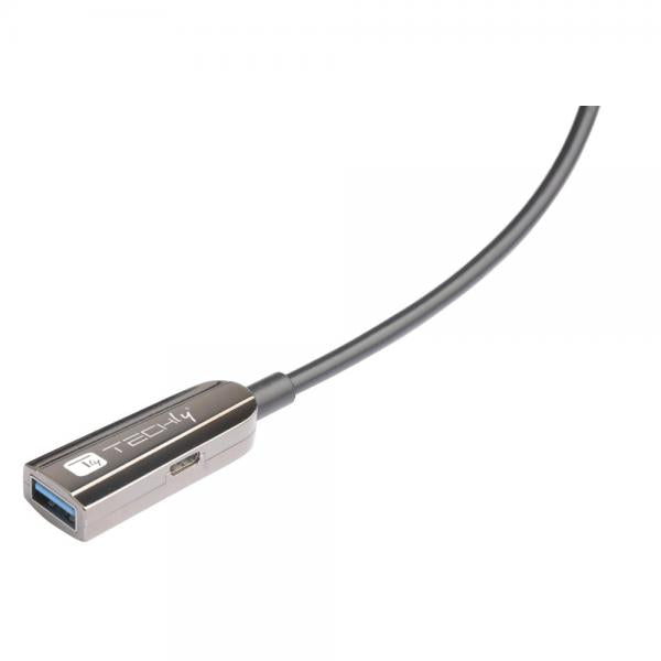 Cavo Ottico Attivo USB 3.2 SuperSpeed Active Optical Cable USB A M/F 20m Nero