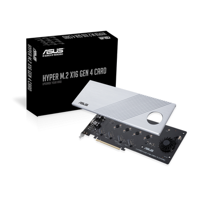 ASUS Hyper M.2 x16 Gen 4 scheda di interfaccia e adattatore Interno (Asus Hyper M.2 x16 Gen 4 Card [PCIe 4.0/3.0], Supports four NVMe M.2 Devices & PCIe 4.0 NVMe RAID and Intel RAID-on-CPU)