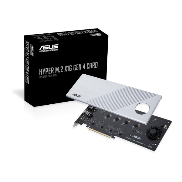 ASUS Hyper M.2 x16 Gen 4 scheda di interfaccia e adattatore Interno (Asus Hyper M.2 x16 Gen 4 Card [PCIe 4.0/3.0], Supports four NVMe M.2 Devices & PCIe 4.0 NVMe RAID and Intel RAID-on-CPU)