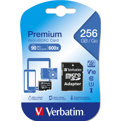 Memoria MicroSDXC 256 Gb - Transflash 256Gb - UHS-I Classe 10 - con Adattatore