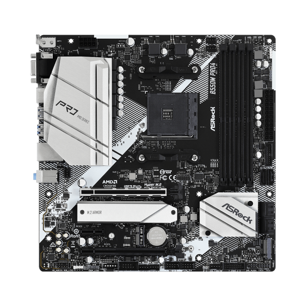 Asrock Mb Am4 B550m Pro 4 4xddr4 6xsata Raid M.2 Usb 3.2 Vga/hdmi/dp