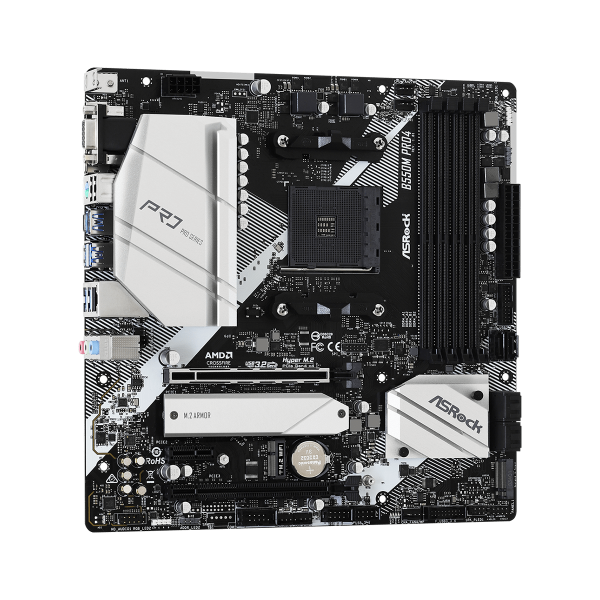 Asrock Mb Am4 B550m Pro 4 4xddr4 6xsata Raid M.2 Usb 3.2 Vga/hdmi/dp