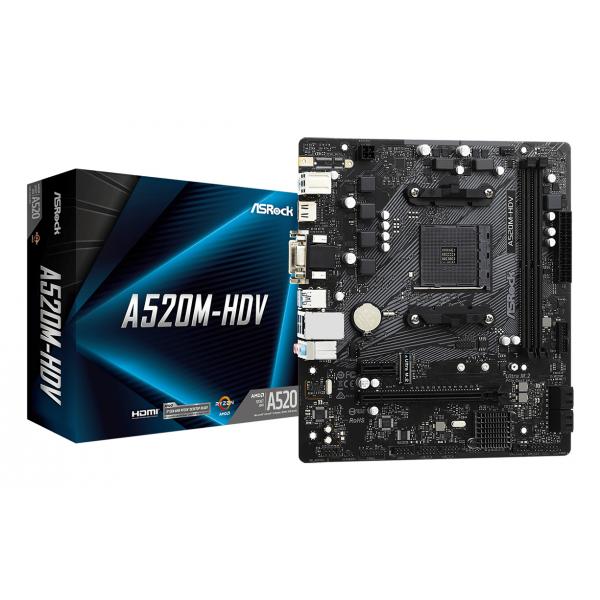 Asrock A520M-HDV Socket AM4 micro ATX (ASRock A520M-HDV - bundkort - micro-)