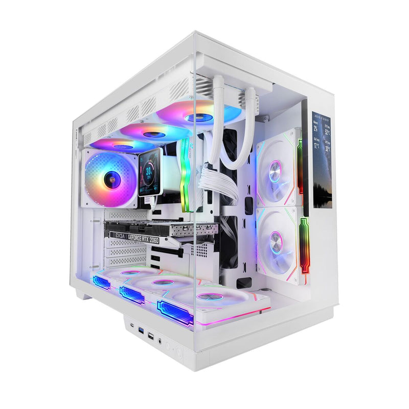 Case computer desktop ATX Mars Gaming MCMIRAGEW Bianco