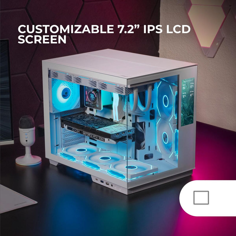 Case computer desktop ATX Mars Gaming MCMIRAGEW Bianco