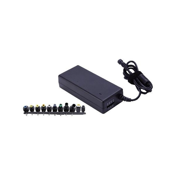 Alimentatore universale a tensione variabile 90w - ingresso 100~240Vca, uscita 15-16-18(18,5)-19(19,5)-20-22 Vcc - corrente max 6A - 9 spinotti a corredo