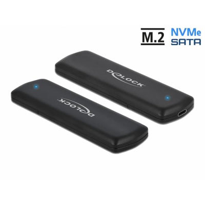 DeLOCK Custodia esterna USB Type-C Combo per M.2 NVMe PCIe o SATA SSD - senza attrezzi (Delock External USB Type-C Combo Enclo)