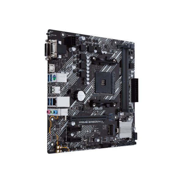 ASUS PRIME B450M-K II - scheda madre - micro ATX - Socket AM4 - Chipset AMD B450 - USB 3.2 Gen 1 - Gigabit LAN - grafica integrata (CPU richiesta)