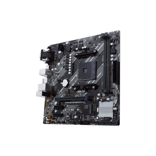 ASUS PRIME B450M-K II - scheda madre - micro ATX - Socket AM4 - Chipset AMD B450 - USB 3.2 Gen 1 - Gigabit LAN - grafica integrata (CPU richiesta)