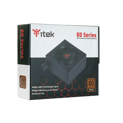 ITEK ALIMENTATORE BD500 - 500W, 80PLUS BRONZE, PFC ATTIVO, VENTOLA HDB 12CM, DC TO DC