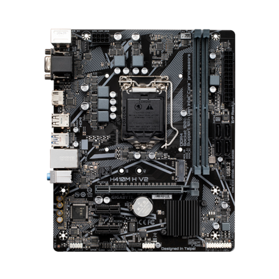Scheda madre Gigabyte H410M H V2 - Supporto processori Intel Socket 1200 10a Gen Intel Core, Pentium Gold and Celeron - Ram 2x DDR4 2933/2133 Mhz - Vga, Hdmi - 4x Usb3.2 / 6x Usb2.0 - GLan - Aud