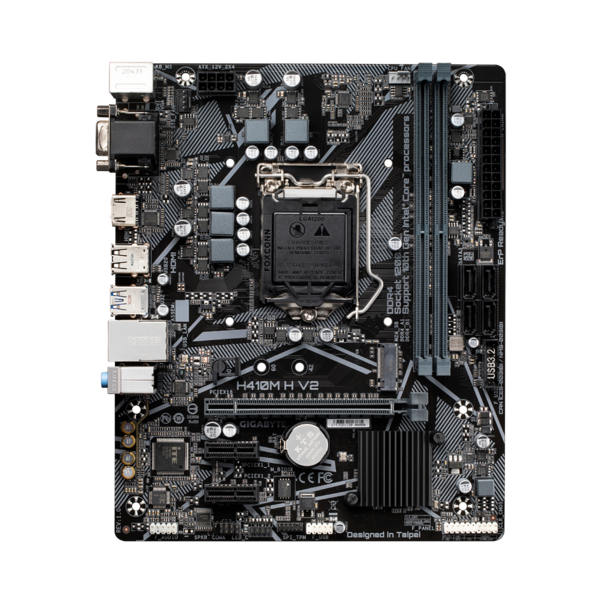 Scheda madre Gigabyte H410M H V2 - Supporto processori Intel Socket 1200 10a Gen Intel Core, Pentium Gold and Celeron - Ram 2x DDR4 2933/2133 Mhz - Vga, Hdmi - 4x Usb3.2 / 6x Usb2.0 - GLan - Aud