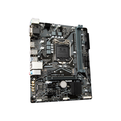Scheda madre Gigabyte H410M H V2 - Supporto processori Intel Socket 1200 10a Gen Intel Core, Pentium Gold and Celeron - Ram 2x DDR4 2933/2133 Mhz - Vga, Hdmi - 4x Usb3.2 / 6x Usb2.0 - GLan - Aud